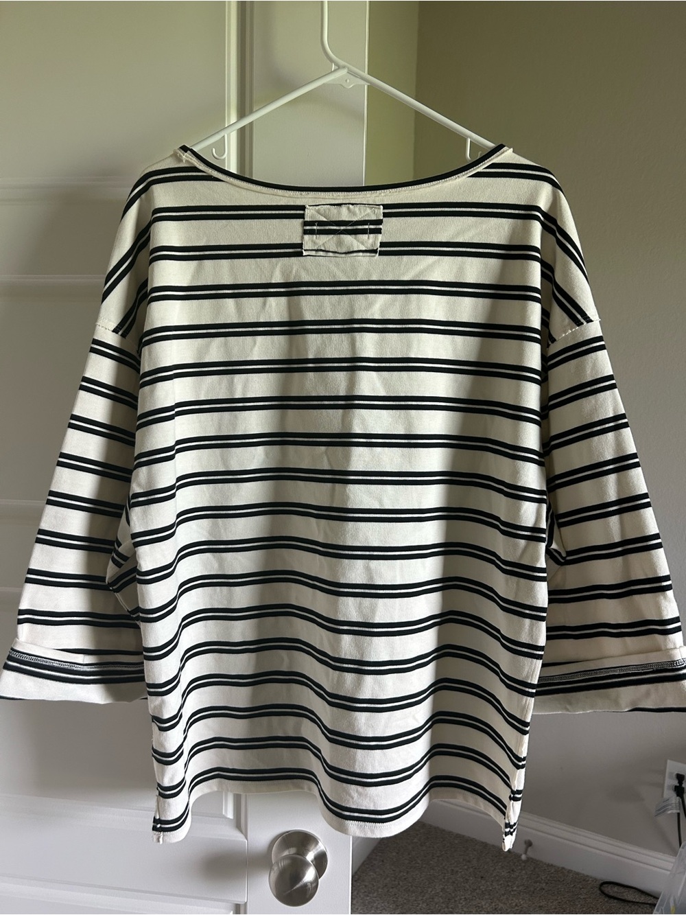 Free People We The Free C'est La Vie Striped T Shirt Top Cotton Black White M - Picture 7 of 15